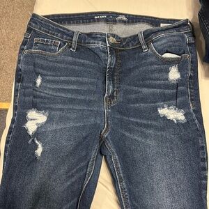 Old Navy high-rise rockstar, super skinny jeans, distressed